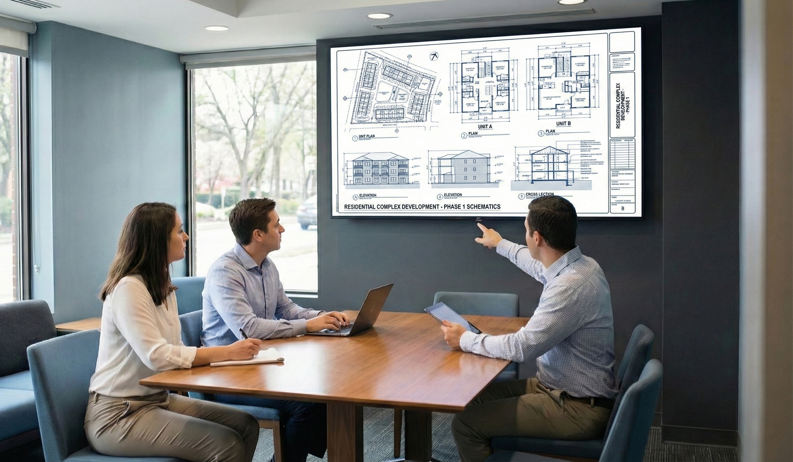 Business professional looking at building with Premium Reduced 25%